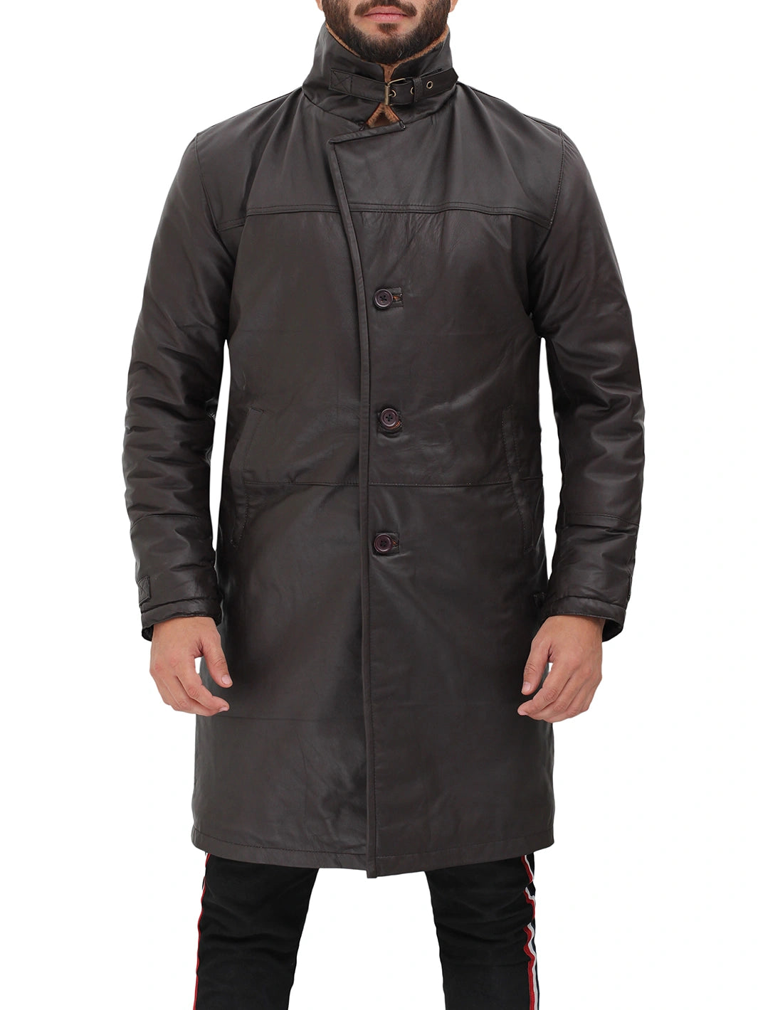 dark brown shearling jacket mens 