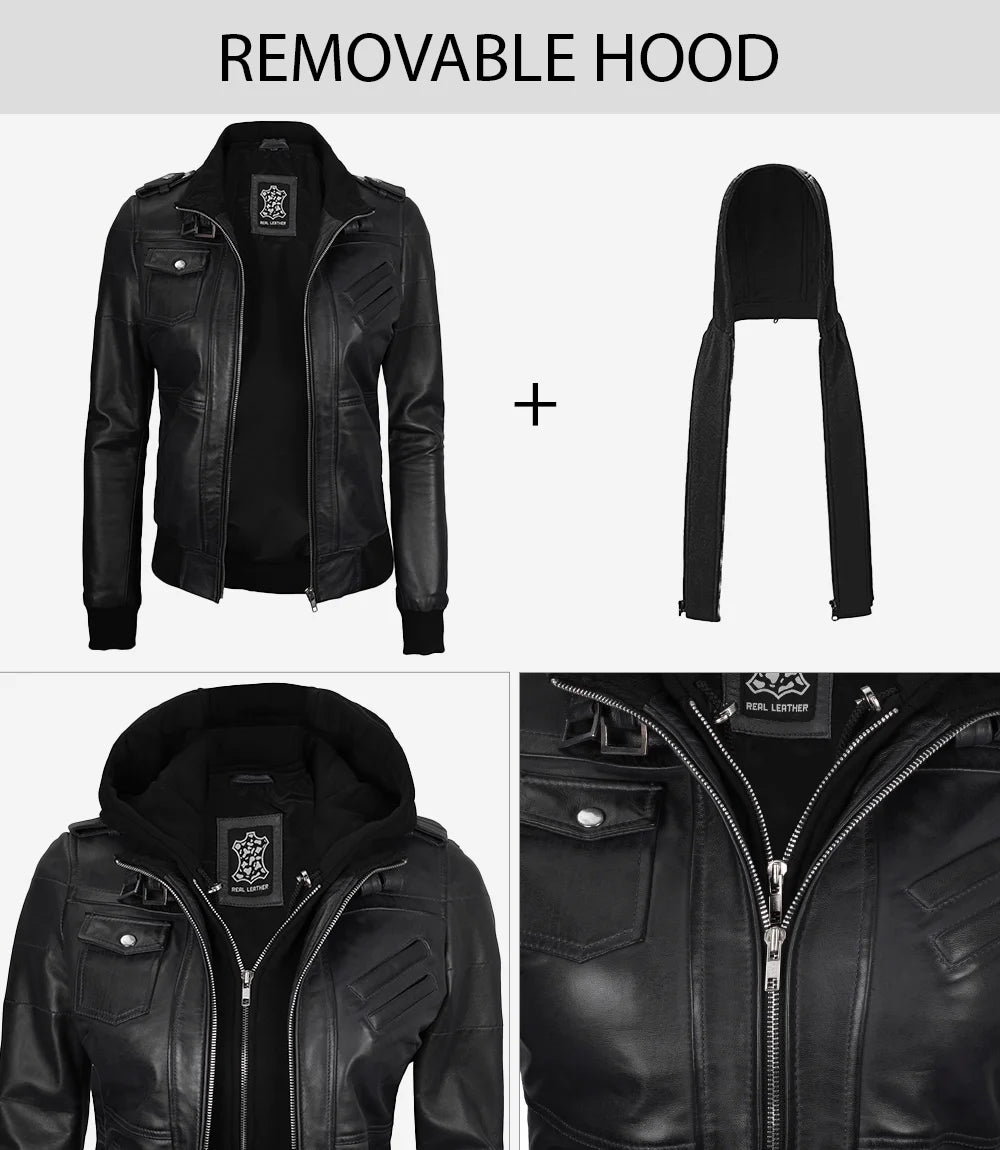 edinburgh hooded black womens jacket