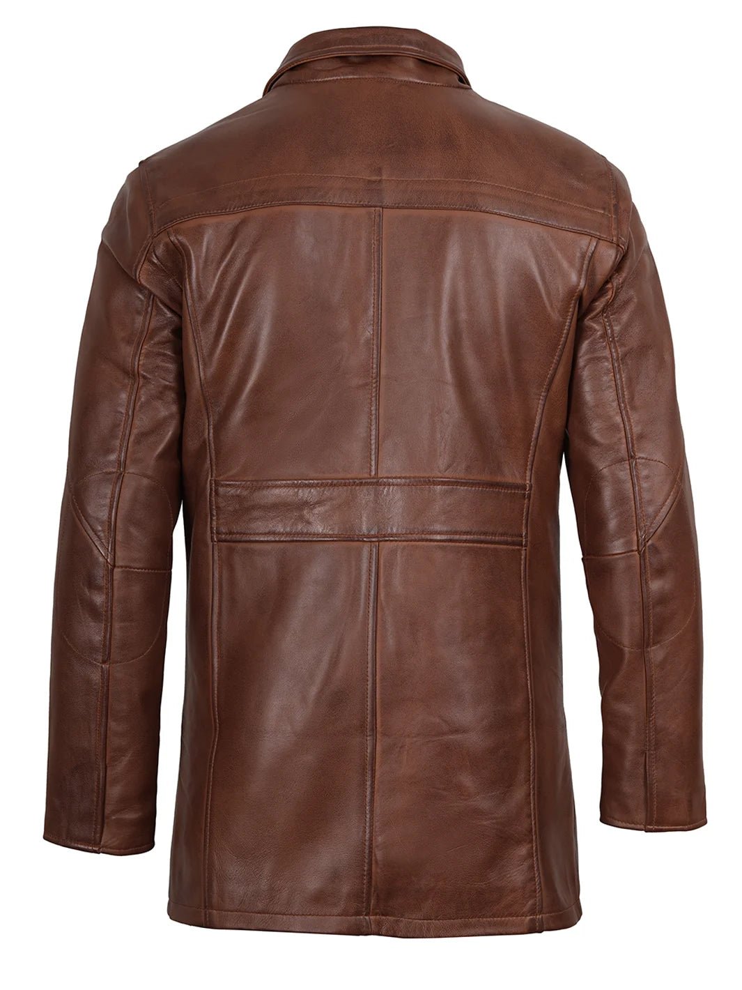 mens brown leather coat
