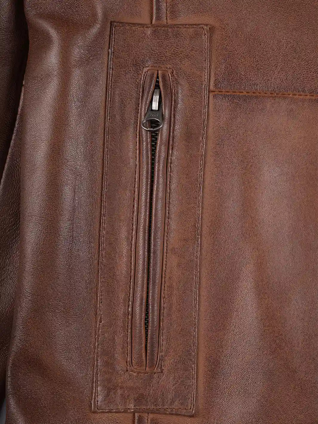 mens brown leather coat
