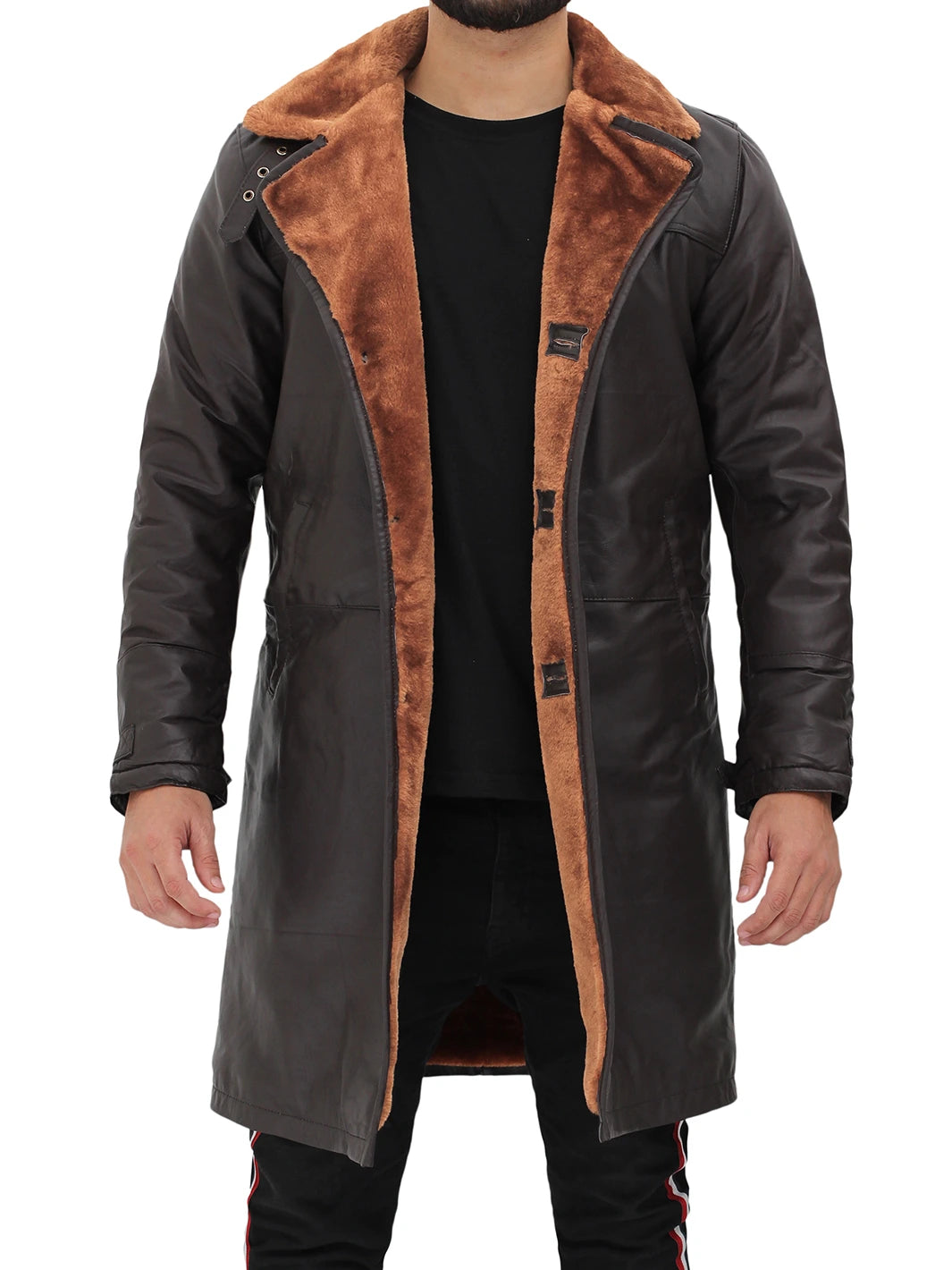 vintage dark brown shearling jacket